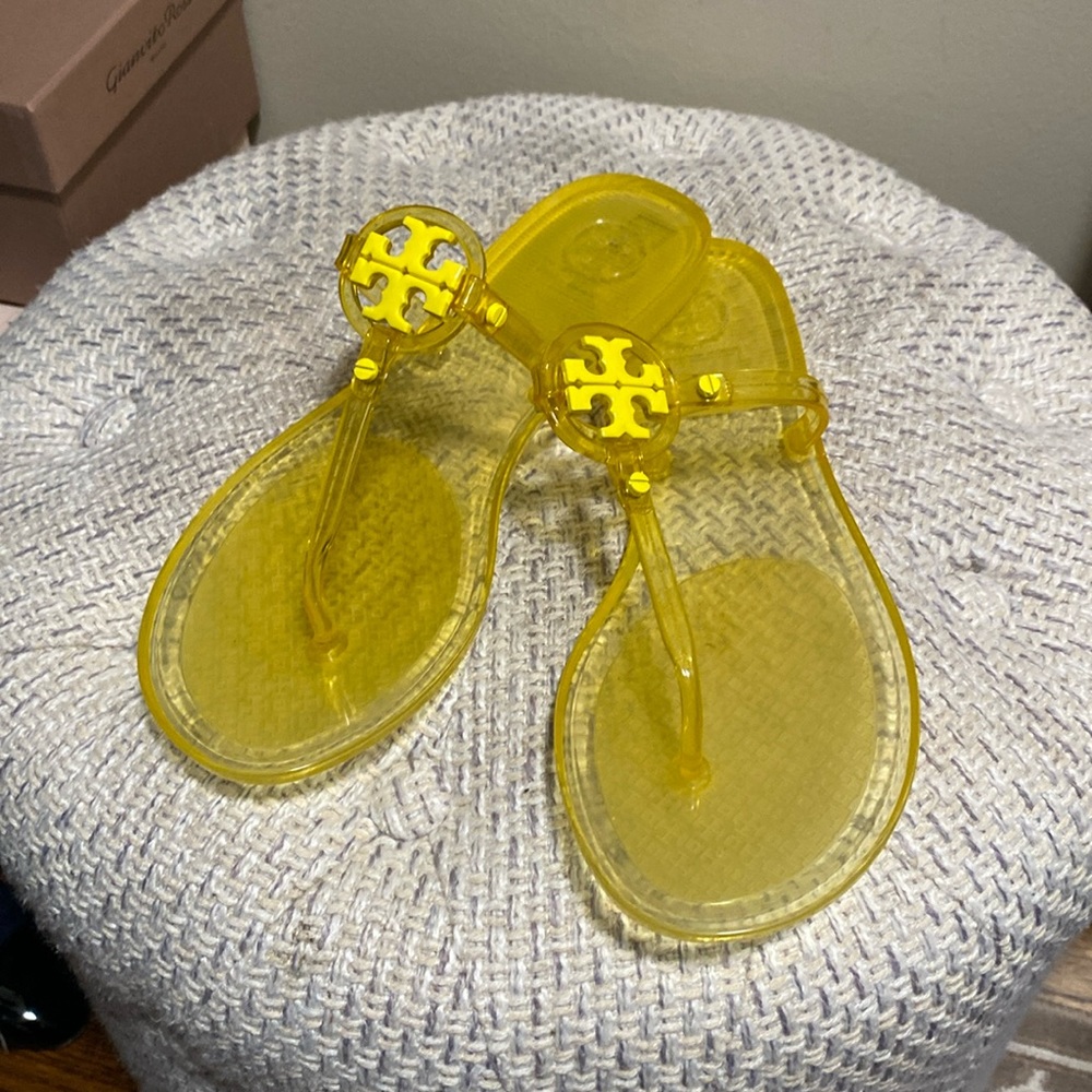 Tory Burch jelly flip flops wore once
